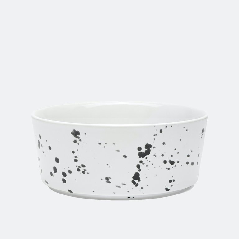 Splash Ceramic Dog Bowl - Black Splash