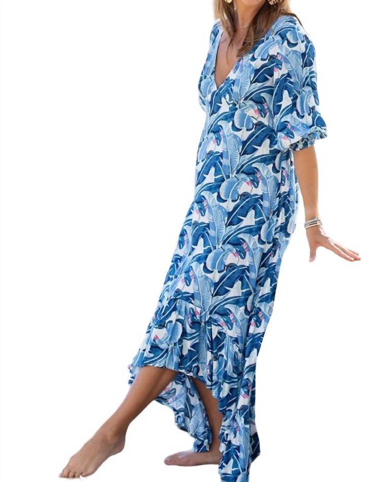 Saline Maxi Dress In Cobalt Tropical - Cobalt Tropical