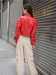 Andrea Jacket, Scarlet - Leather