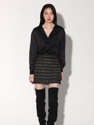 Charlotte Skirt, Tribeca Tweed Black Black - Tribeca Tweed Black Black