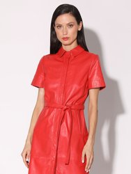 Chloe Dress, Scarlet - Leather - Scarlet