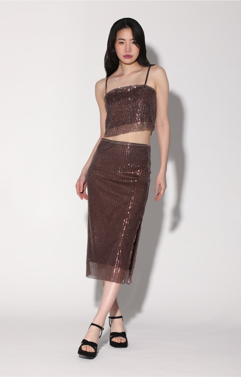 Crista Skirt, City Sequin Mink