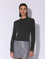 Gavriel Leather Skirt - Granite