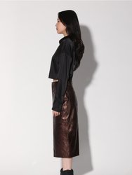 Glynice Skirt, Bronze Leather