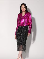 Jenny Jacket, Fuchsia Metallic - Leather