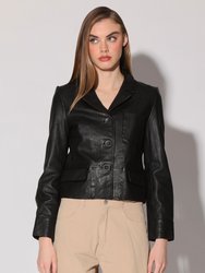 Karter Leather Jacket - Black - Black