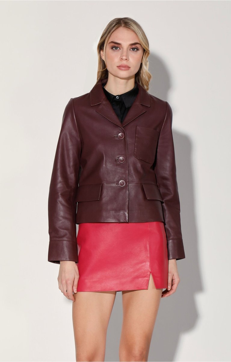 Karter Leather Jacket - Plum 