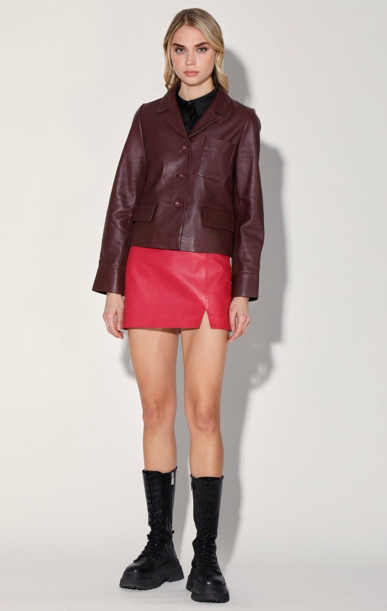 Karter Leather Jacket - Plum  - Plum