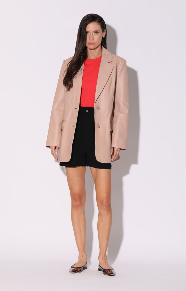 Kira Blazer, Rose Pink - Leather