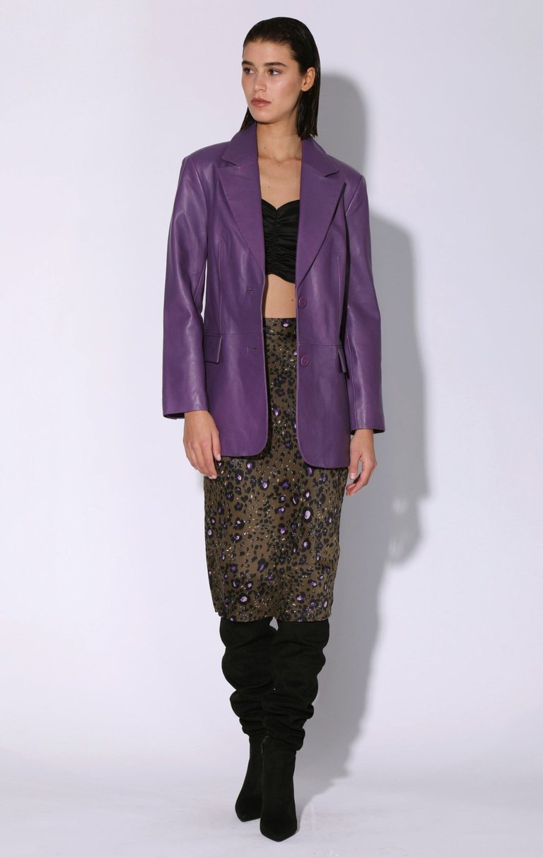 Kira Leather Blazer - Amethyst