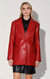 Kira Leather Blazer - Red - Red