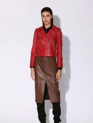 Liz Leather Jacket - Red