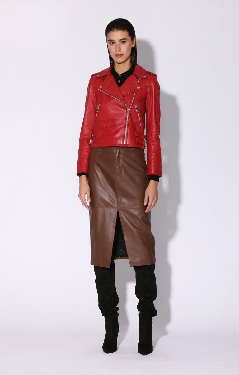 Liz Leather Jacket - Red