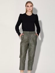 Minh Leather Jogger - Army - Army