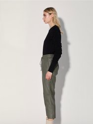 Minh Leather Jogger - Army