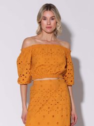 Mirelle Top, Ginger Eyelet - Ginger Eyelet