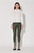 Roxanna Pant, Basil - Stretch Leather