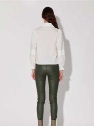 Roxanna Pant, Basil - Stretch Leather