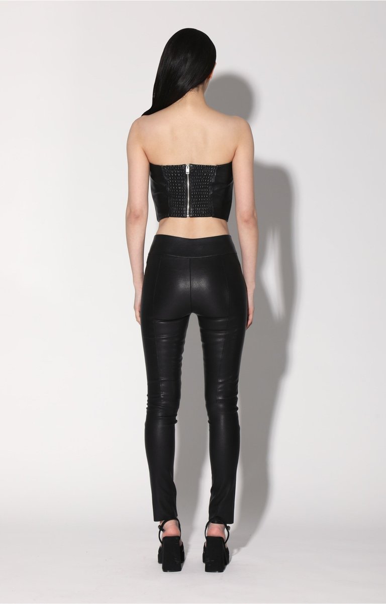 Tanvi Leather Top, Black