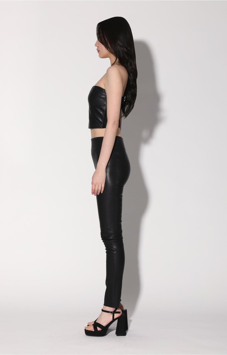 Tanvi Leather Top, Black - Black