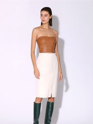 Tanvi Leather Top, Camel - Camel