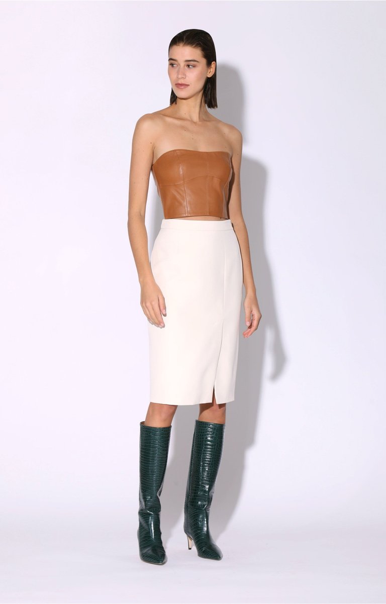 Tanvi Leather Top, Camel - Camel