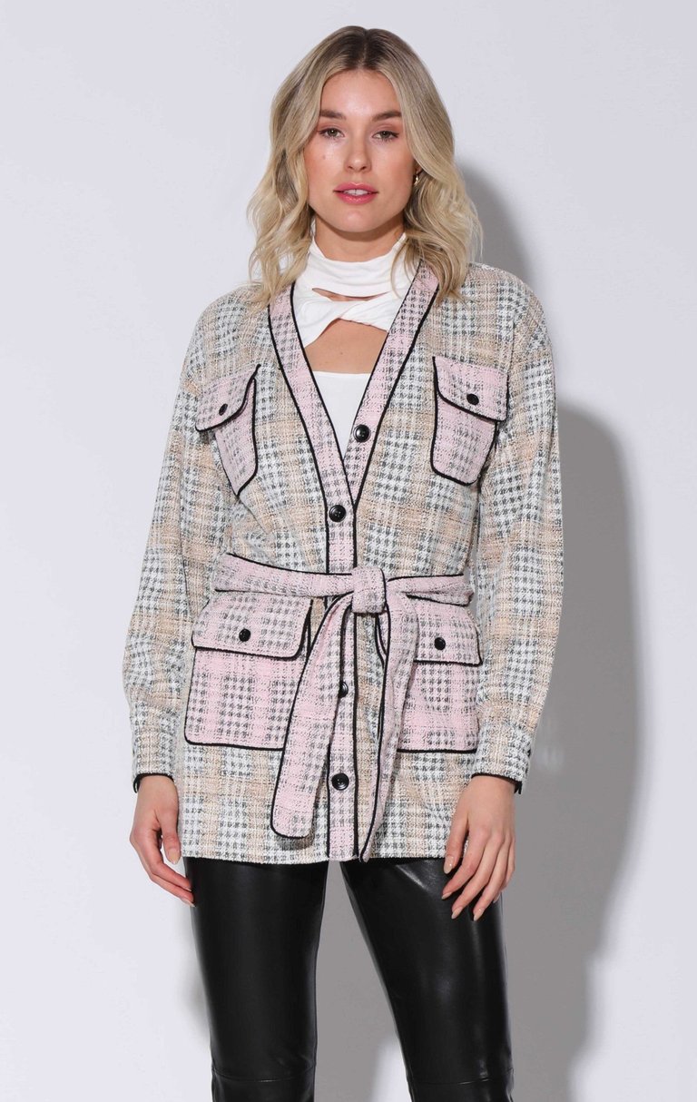 Tracey Cardigan - Plaid Fusion Knit