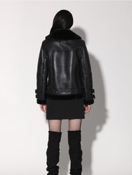 Whitney Jacket - Black Leather/ Black Fur