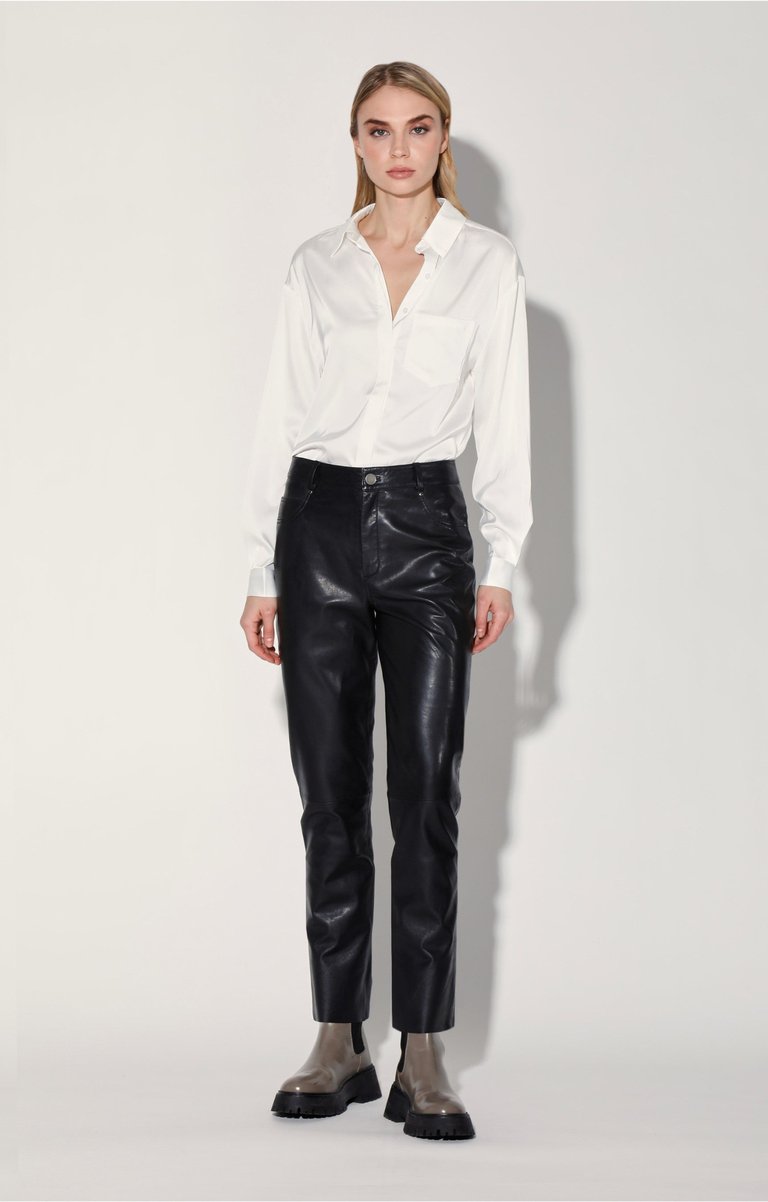 Yvette Pant, Black - Leather