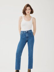 ASE - High Rise Straight Jeans - Pacific - Pacific