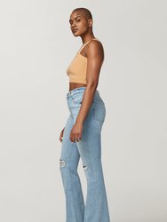 MIA - High Rise Flare Jeans, Burnout