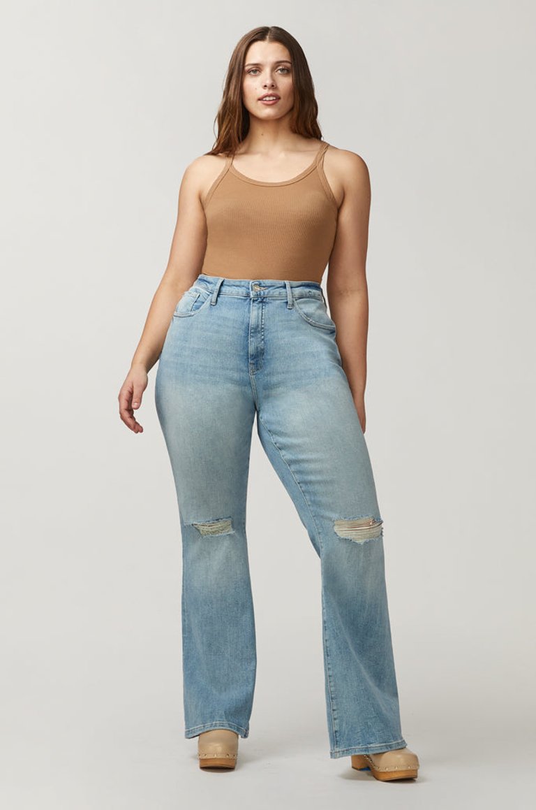 MIA Plus - High Rise Flare Jeans, Burnout - Burnout