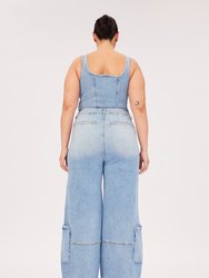 NCE Cargo Plus Wide Leg Jeans - Willow