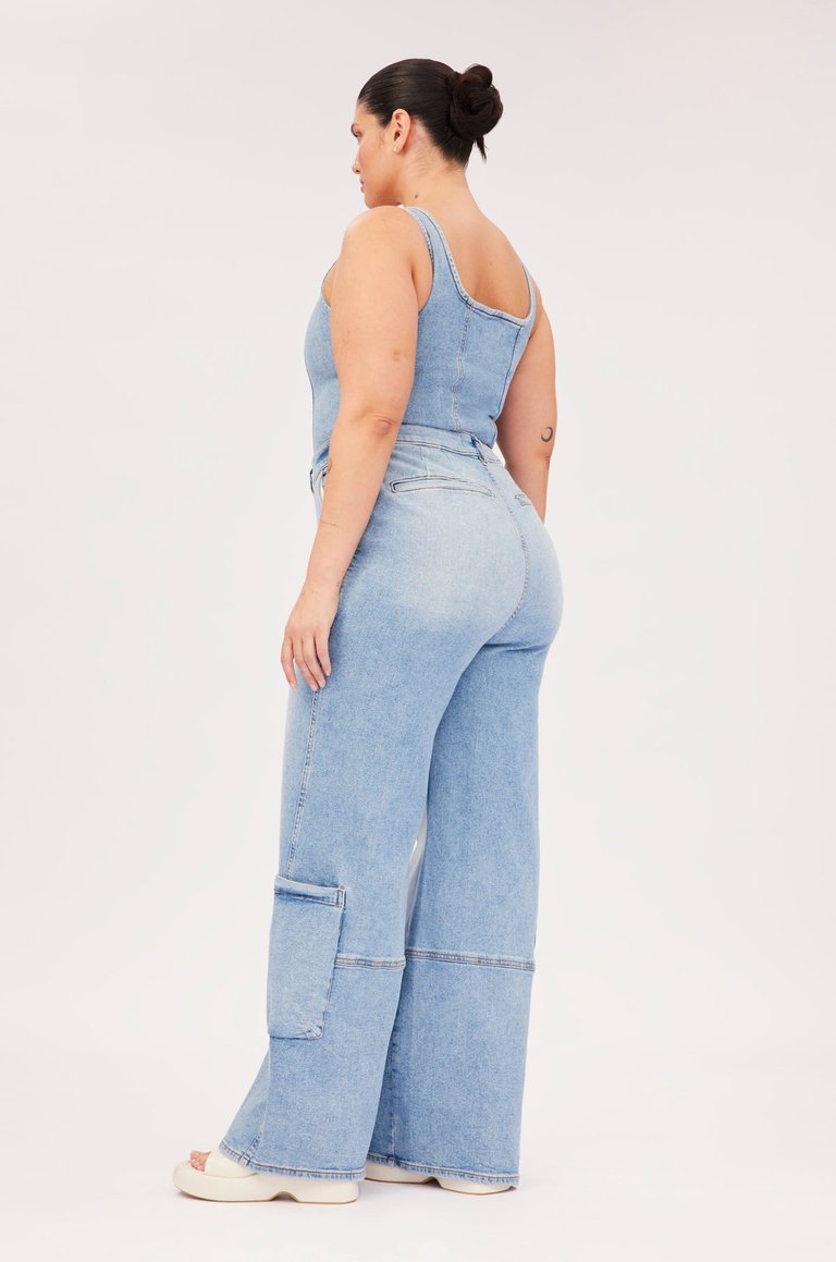 NCE Cargo Plus Wide Leg Jeans - Willow