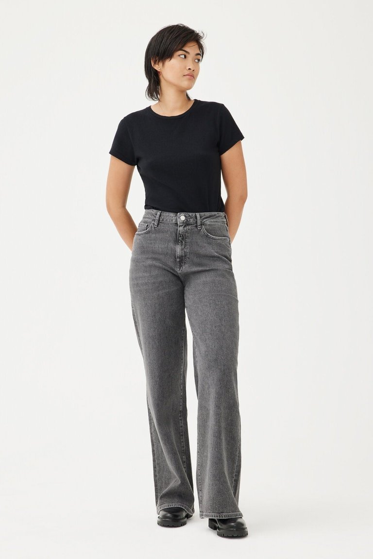 NCE - Wide Leg Jeans - Gris - Gris