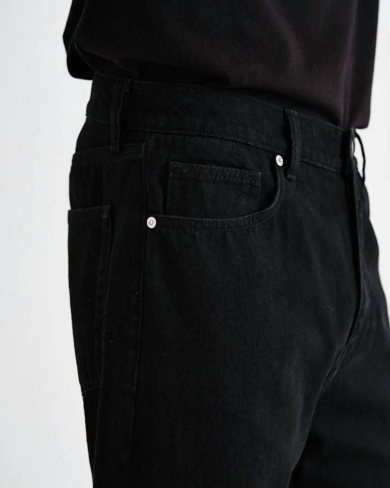 Men's Loose Fit Jeans In Black Denim