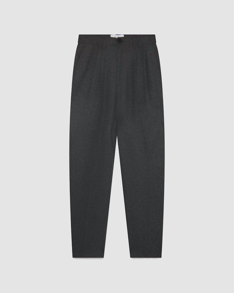 Men's Pleat Trousers In Dark Grey - Dark Grey