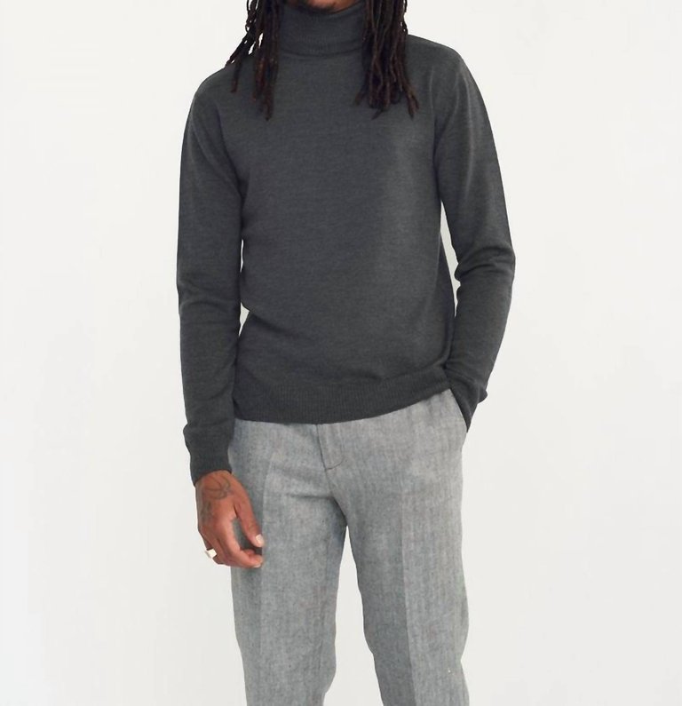 Sterling Roll Neck Sweatshirt In Charcoal