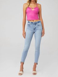 Faux Leather Cami Top - Magenta