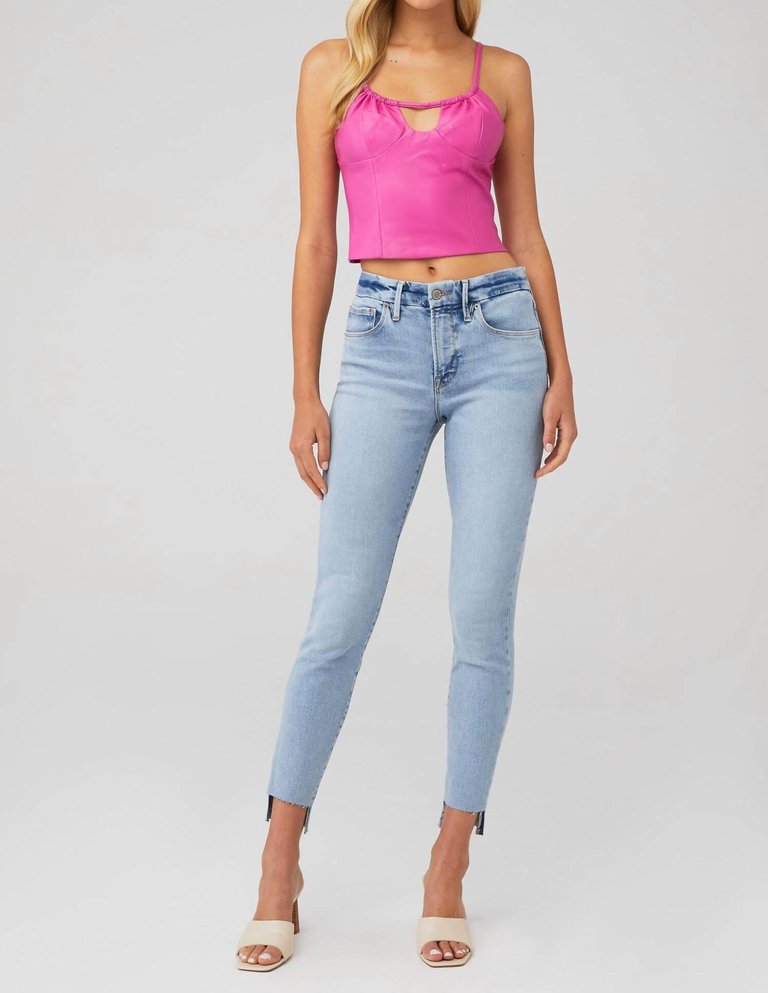 Faux Leather Cami Top - Magenta