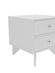 Aurora 2-Drawer White Nightstand - White