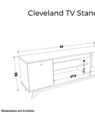 Cleveland 59 in. White Wood TV Stand With Two Storages Fits TV's Up To 55 in.