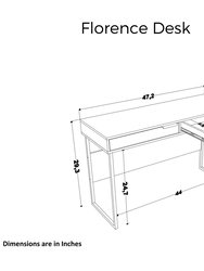 Florence 47" 2 Drawer Writing Desk - White 