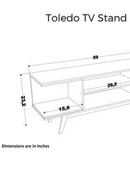 Wood TV Stand Fits TV's Up To 55" - White