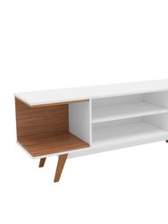 Wood TV Stand Fits TV's Up To 55" - White - White