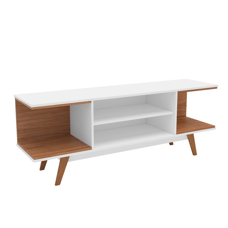 Wood TV Stand Fits TV's Up To 55" - White - White