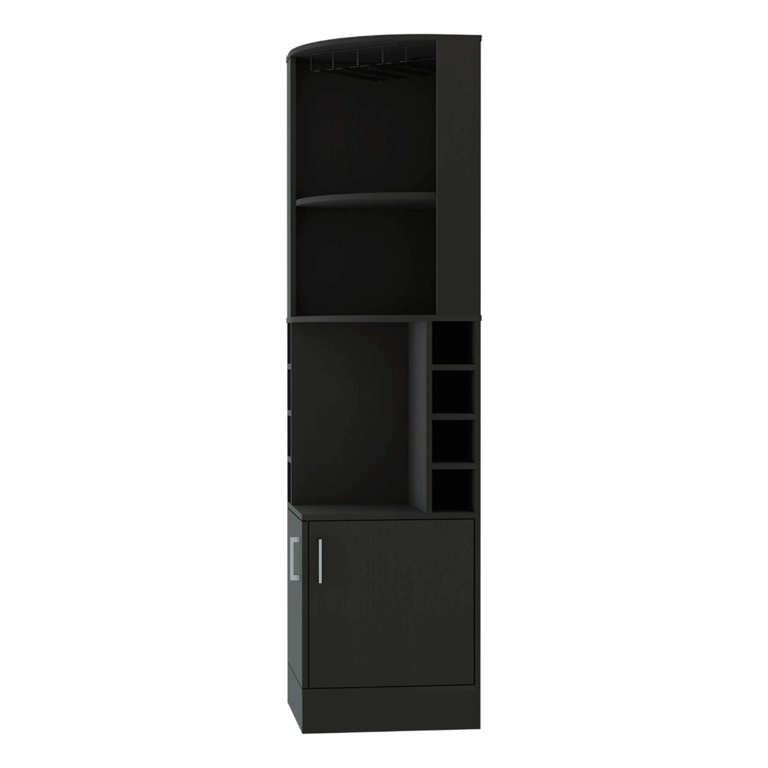 Atanasio Kava Corner Bar Cabinet - Black Wengue Finish - Black Wengue