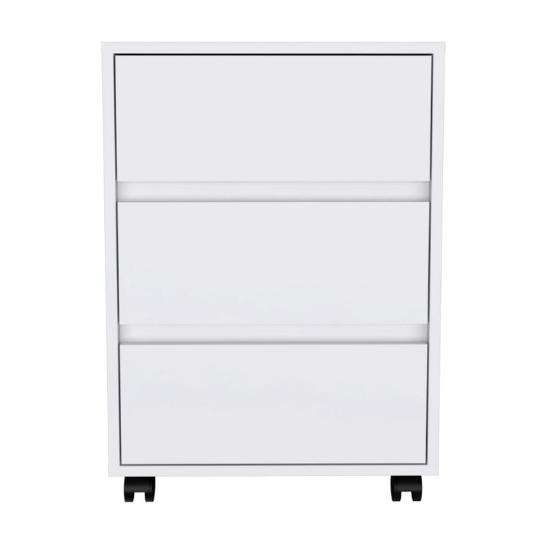 Bang 3 Drawer Filing Cabinet - White Finish - White