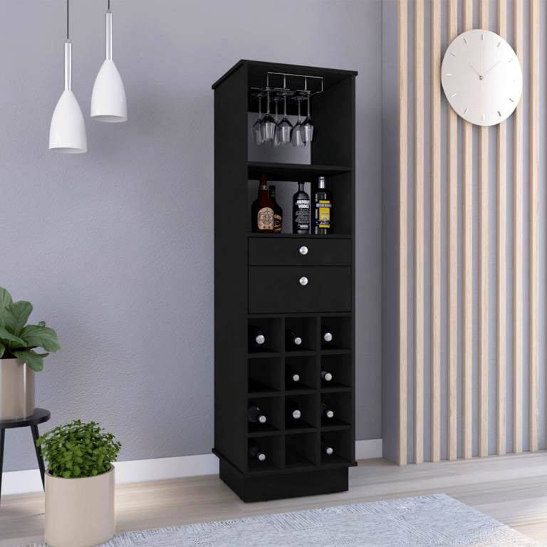 Bureck Bar Cabinet - Black Wengue Finish