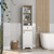 Burnedt Linen Cabinet - White And Light Oak Finish